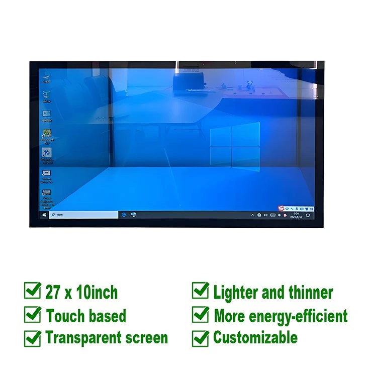 27×10" Gjøgnumskygdur LCD berandi skjár – Innbygdur-Í miðlaspælara